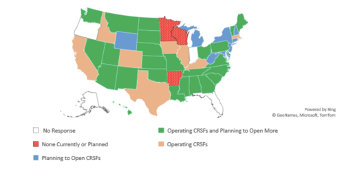 Status of States Operating or Planning to Open Crisis Receiving and Stabilization Facilities, 2022